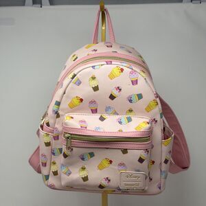 Disney Loungefly Princess Cupcakes Mini Backpack Allover Print AOP Pink Vaulted